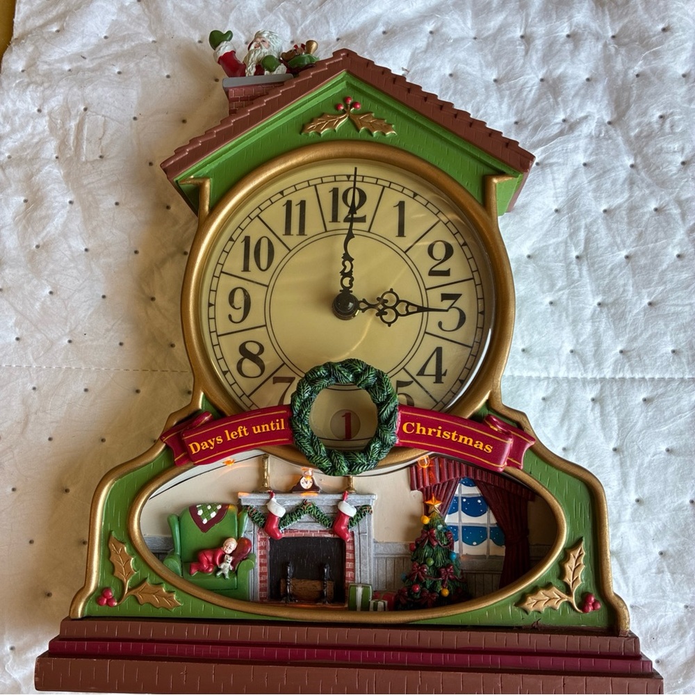 RARE 2007 AVON MUSICAL ADVENT DAYS LEFT UNTIL CHRISTMAS MANTLE CLOCK WORKS! - Picture 8 of 9